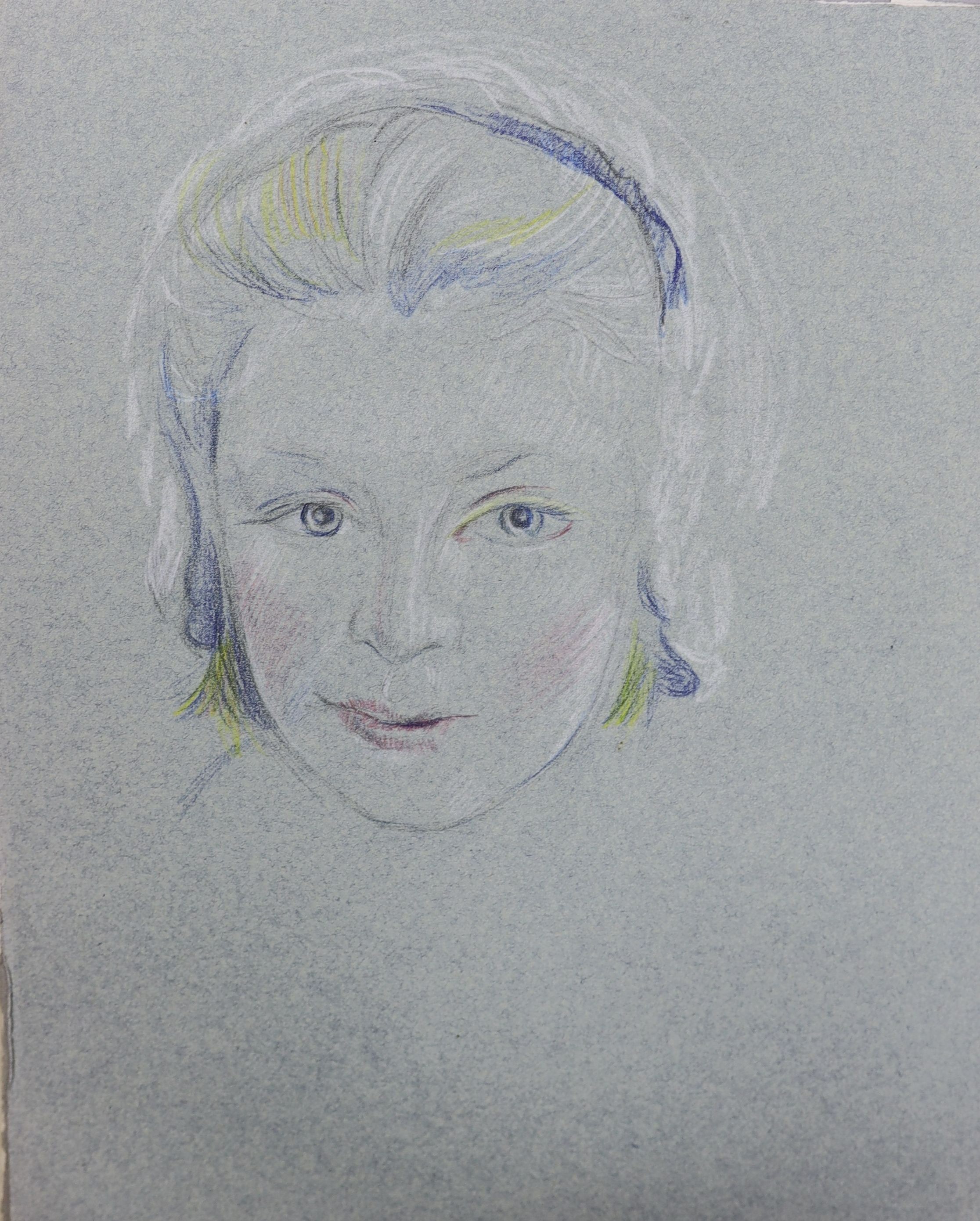 Athene Andrade (1908-1975), a folio of assorted watercolour and coloured pencil portrait sketches, approximately 39 x 28cm